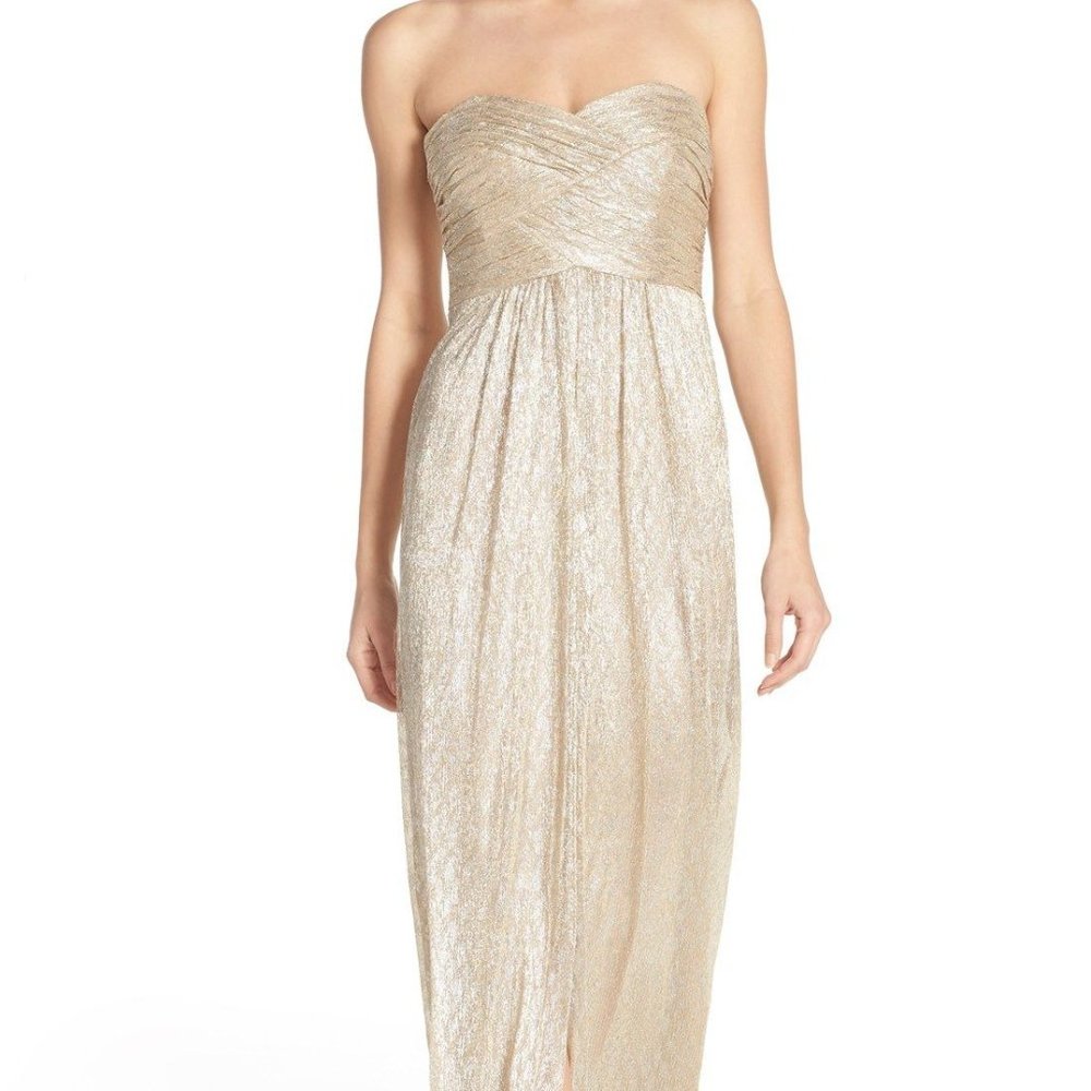 Gold and Silver Gown, Strapless Metallic